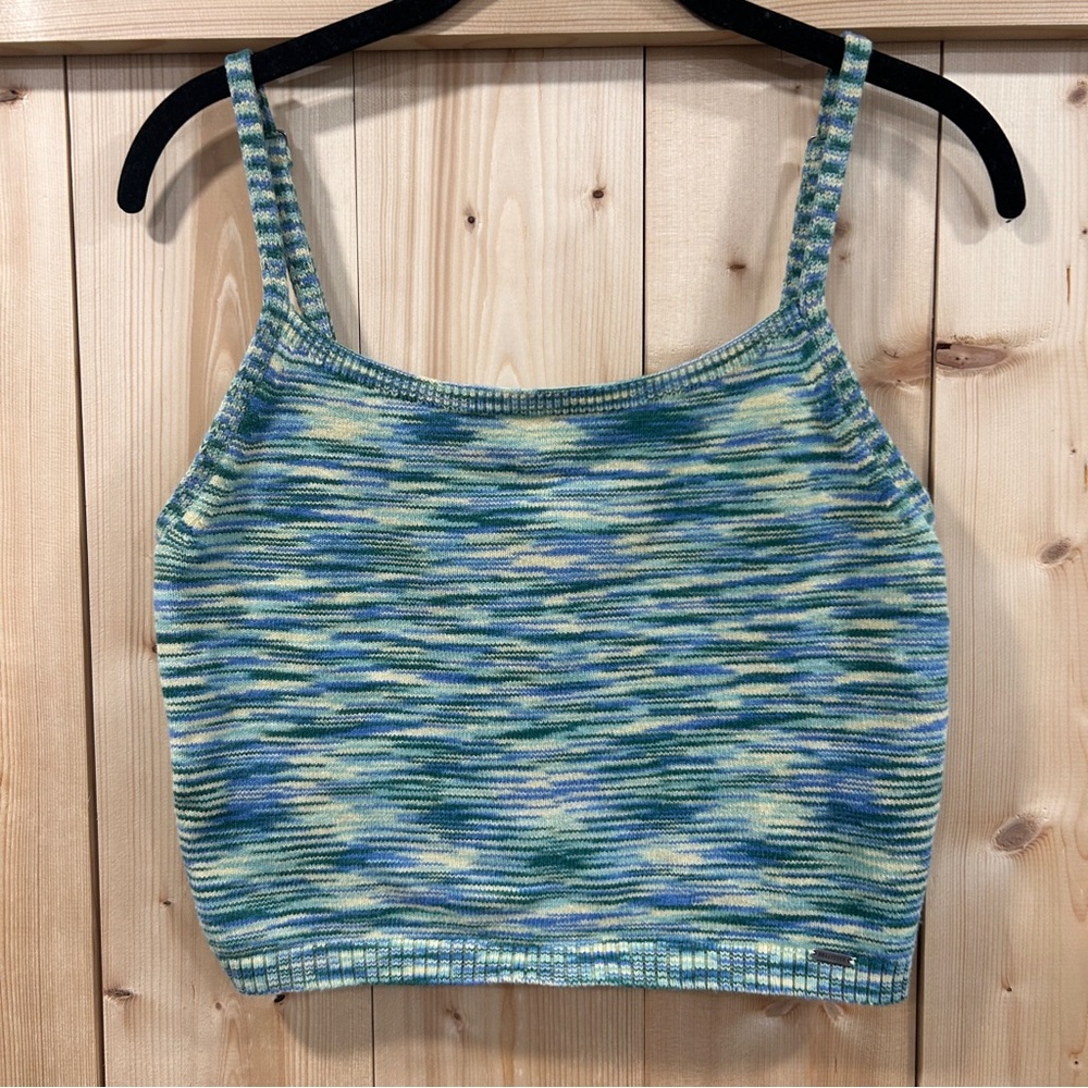 Boho Crochet Knit Hollister Penny Lane  Cropped Tank Cowgirl Space Dye, L